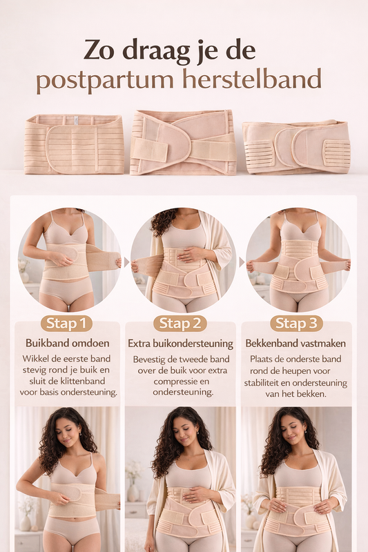 Postpartum Shapewear Support Belt – 3-Delige Buik- & Tailleband